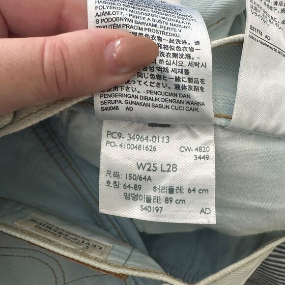 LEVIS Wedgie Straight Denim Light Wash Sz 25 - Picture 6 of 6